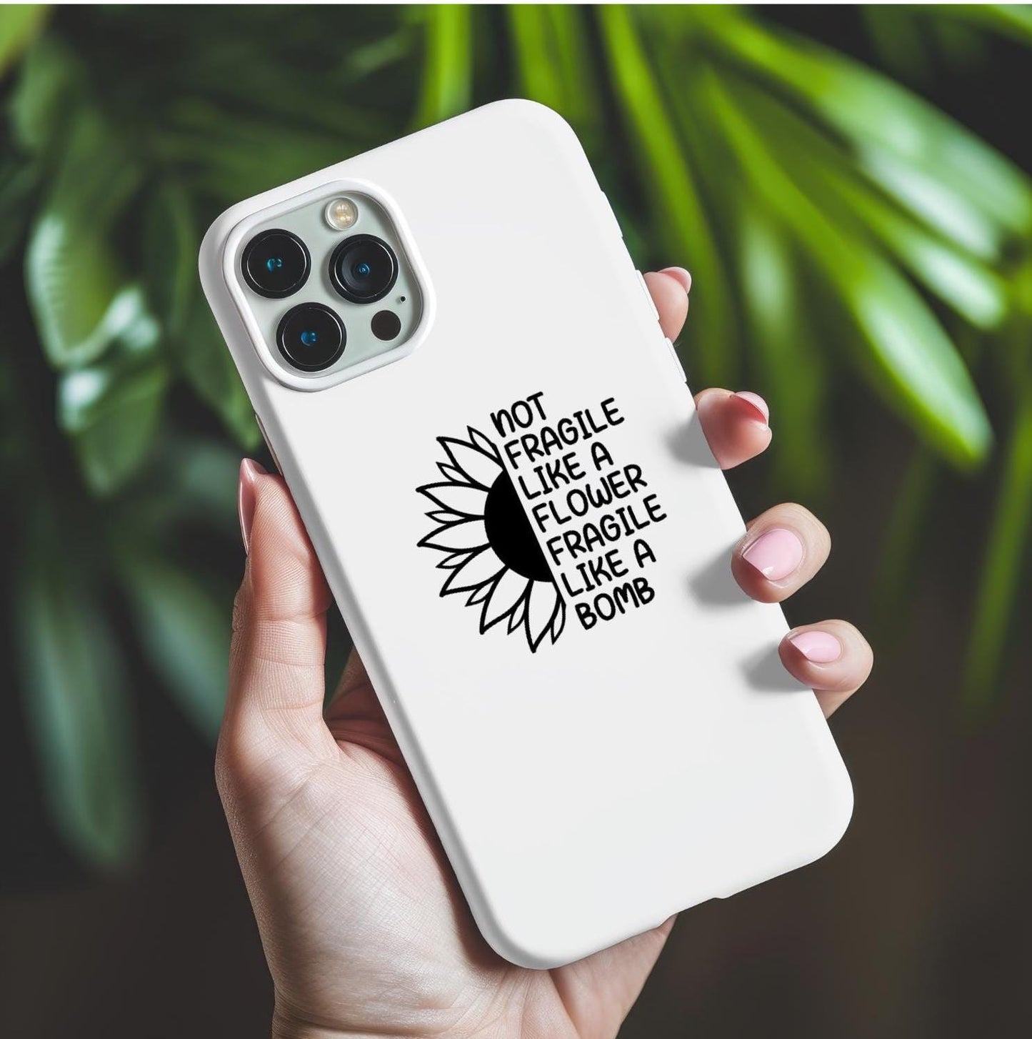 Fragile Like A Bomb Sunflower Vinyl Sticker Car Decal, Sassy Decal for Phone, Cute Laptop Decal, Water Bottles, Notebooks, Mugs, Journals