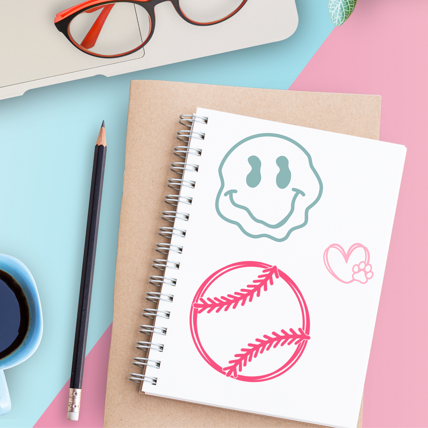 Minimalist Baseball Stitched Vinyl Decal