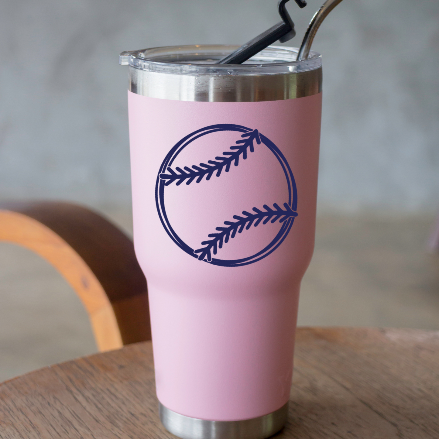 Minimalist Baseball Stitched Vinyl Decal