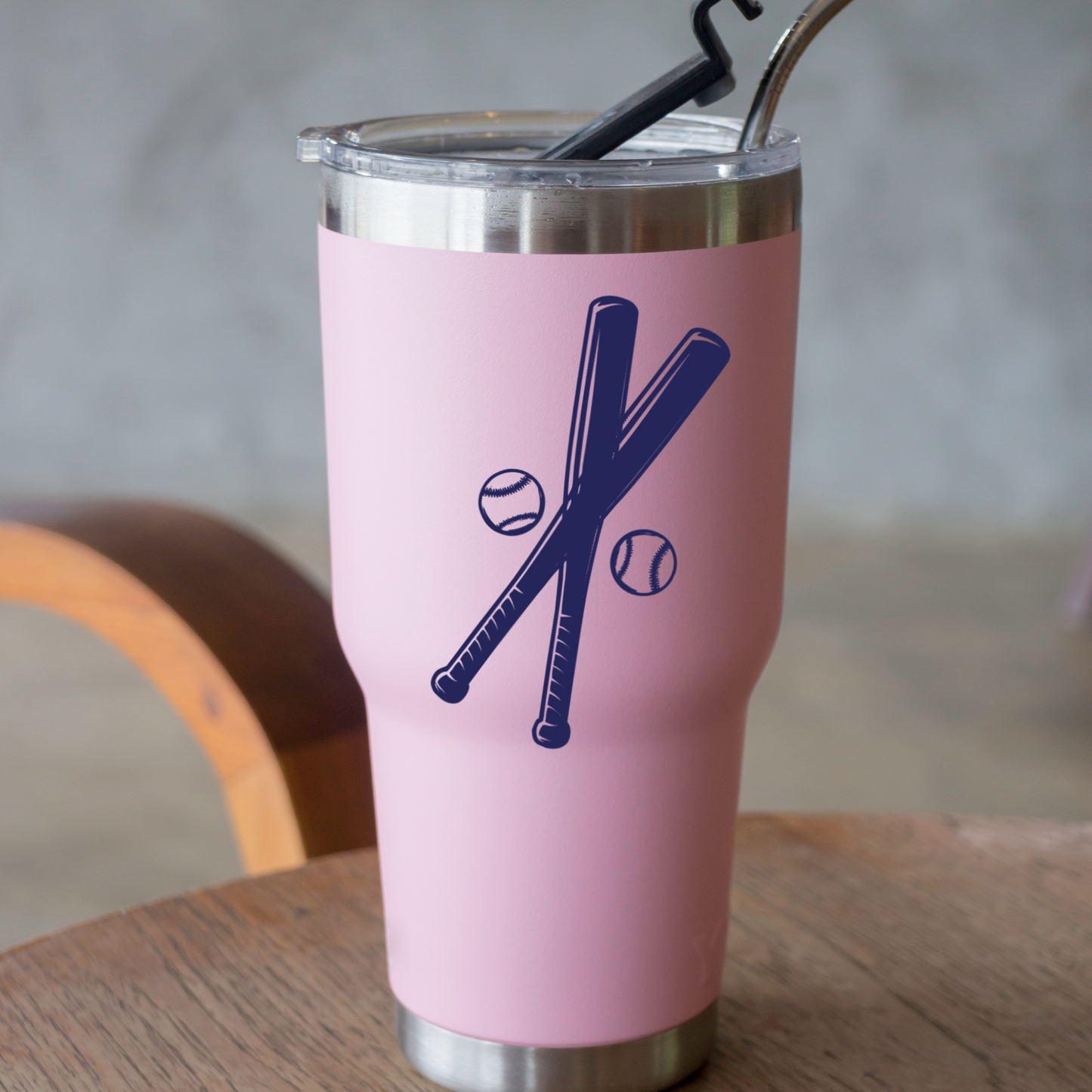 Crossed Baseball Bats with Balls Vinyl Decal