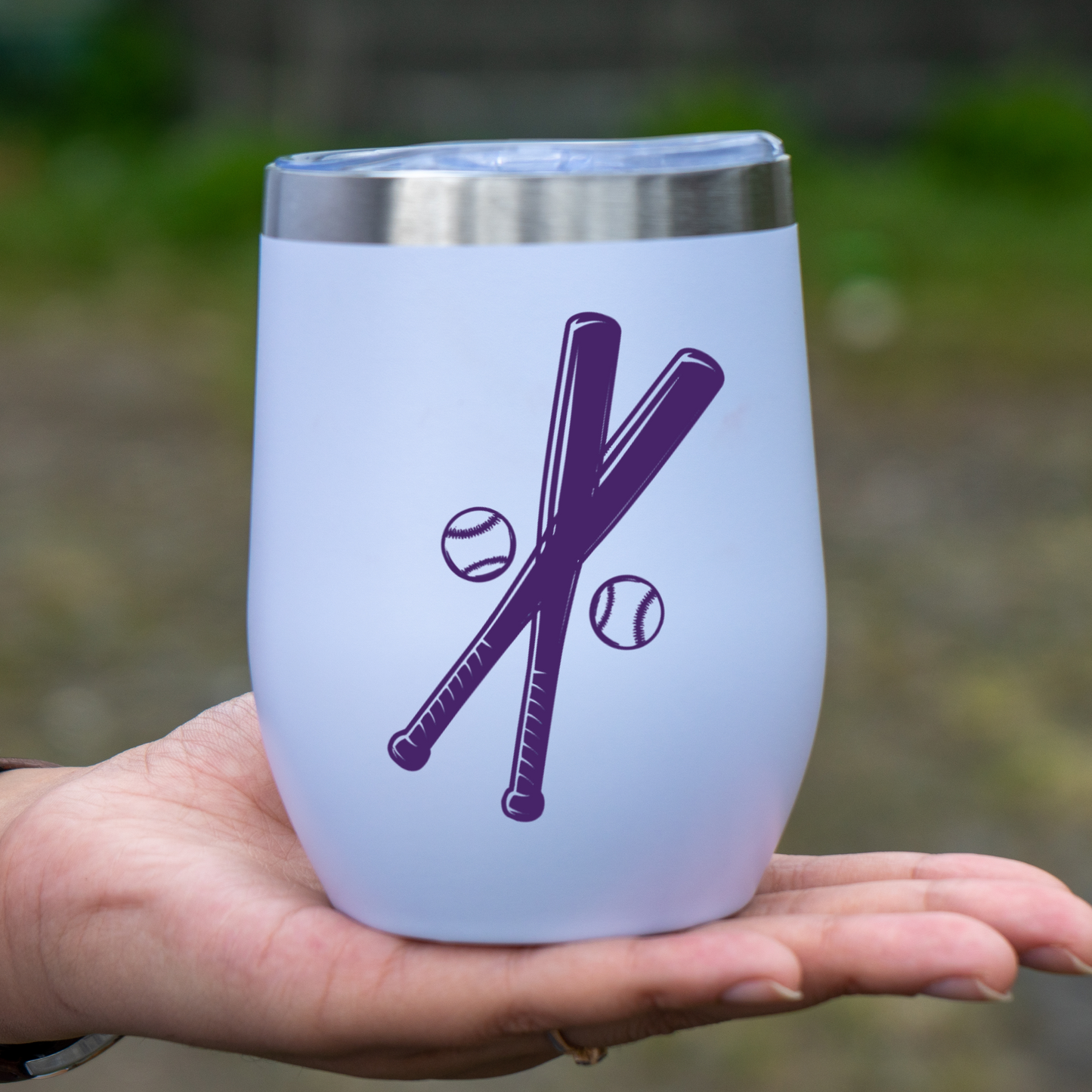 Crossed Baseball Bats with Balls Vinyl Decal