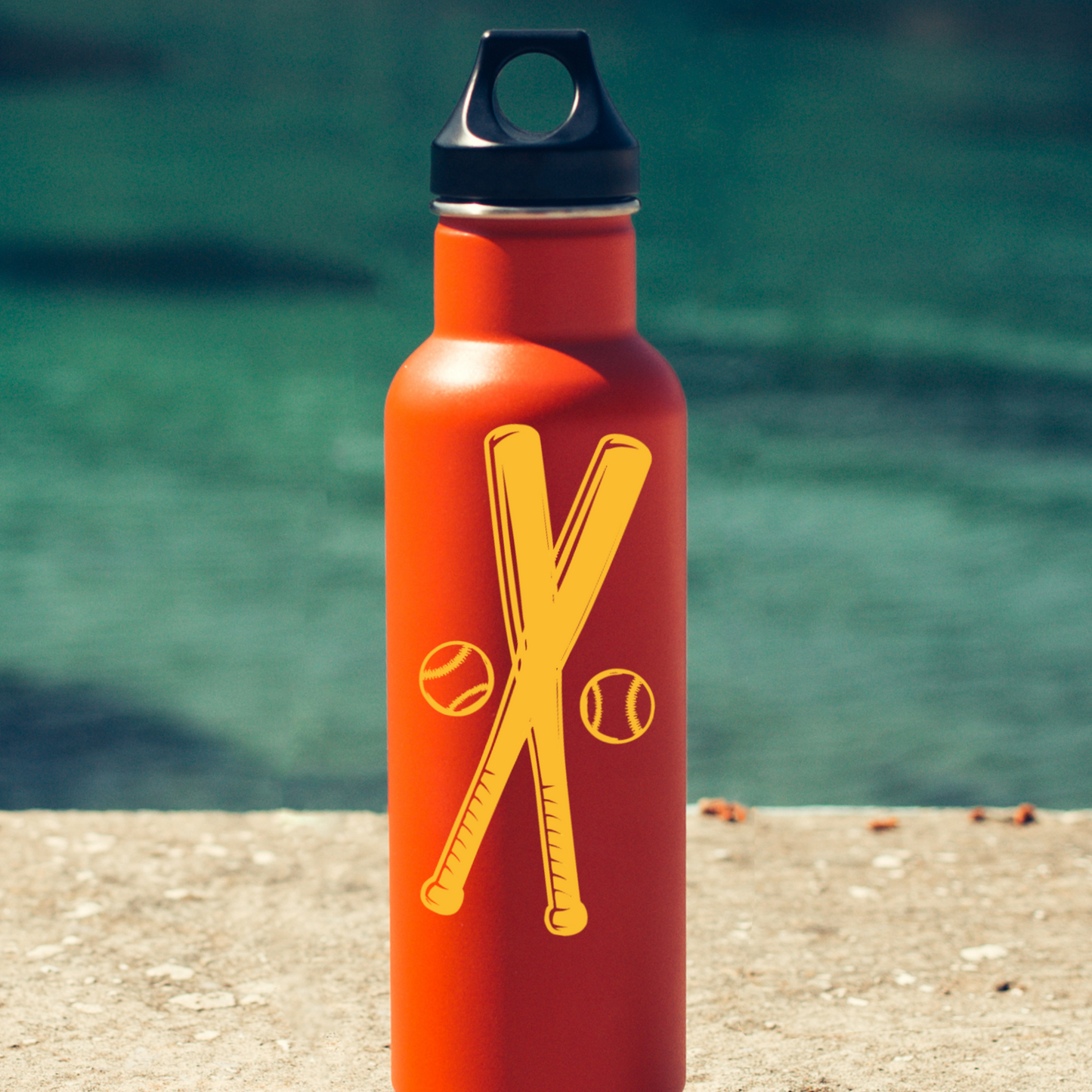 Crossed Baseball Bats with Balls Vinyl Decal