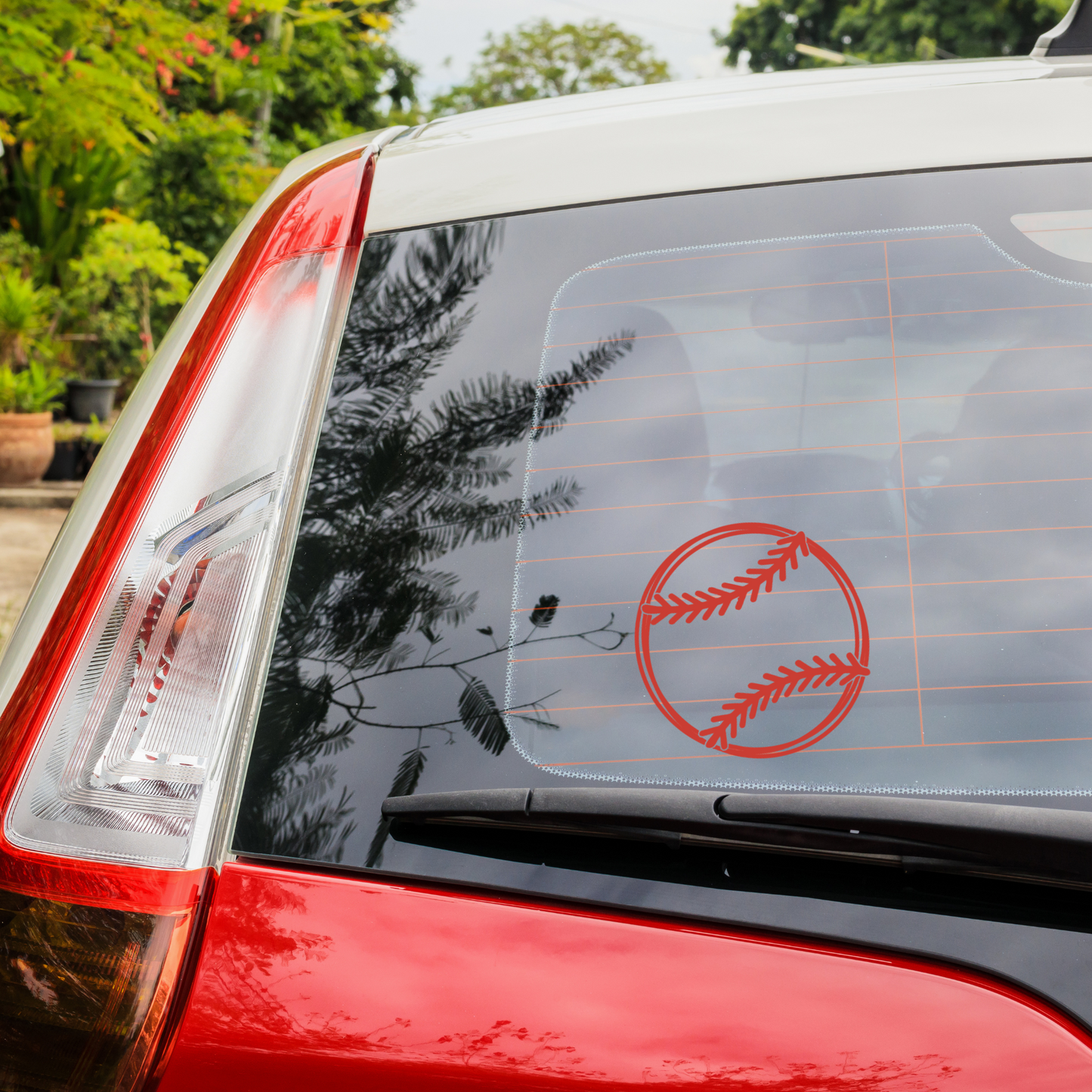 Minimalist Baseball Stitched Vinyl Decal