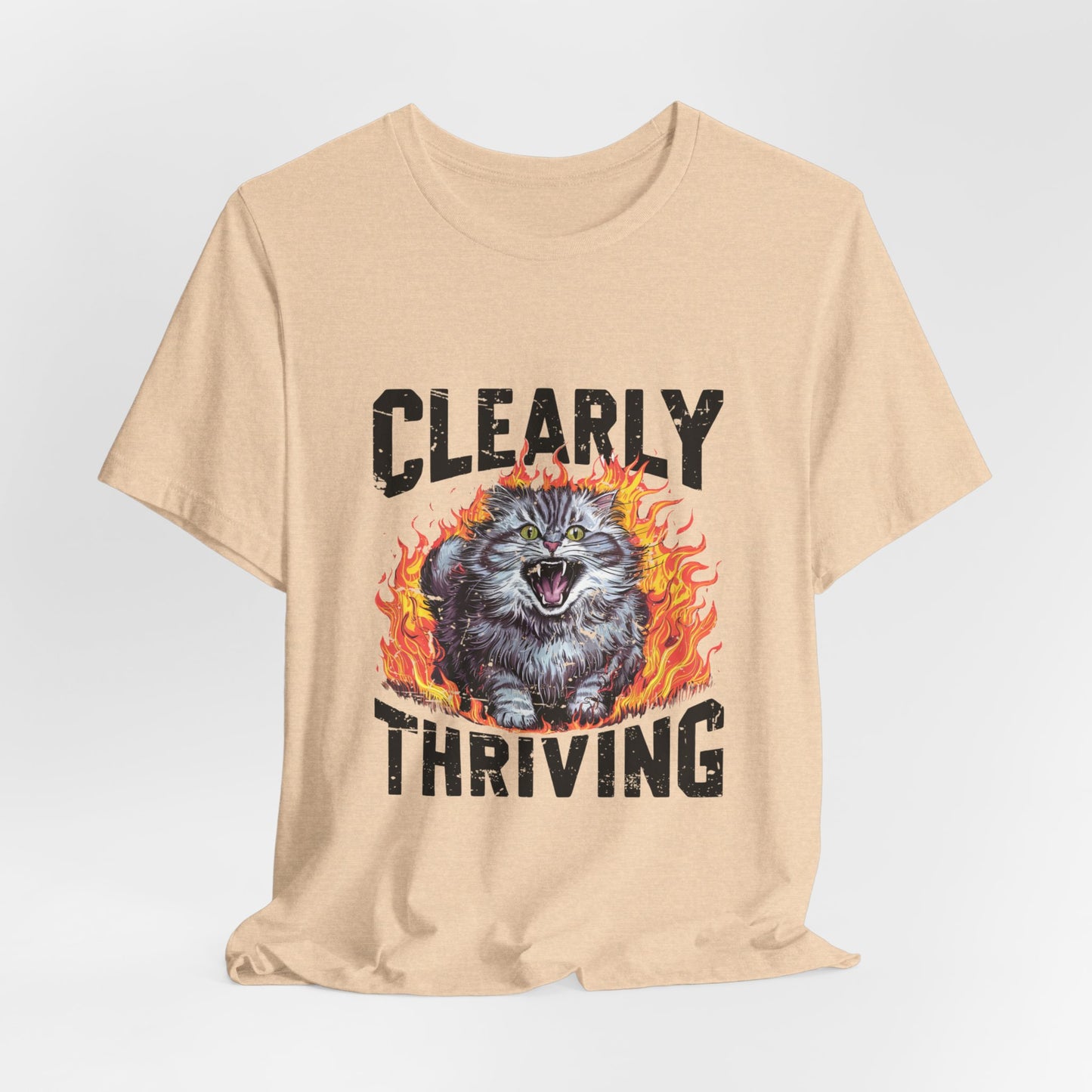 Clearly Thriving Cat Lover Tee, Funny Cat Shirt, Angry Cat T-shirt, Cat Lady Gift