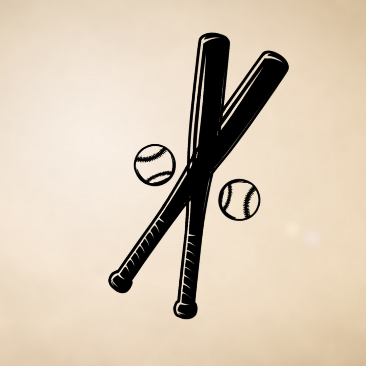 Crossed Baseball Bats with Balls Vinyl Decal