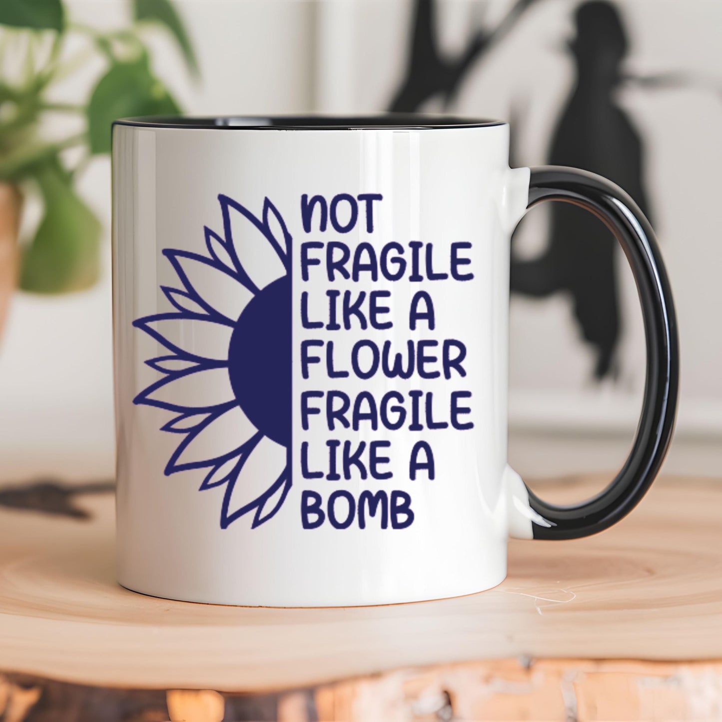 Fragile Like A Bomb Sunflower Vinyl Sticker Car Decal, Sassy Decal for Phone, Cute Laptop Decal, Water Bottles, Notebooks, Mugs, Journals