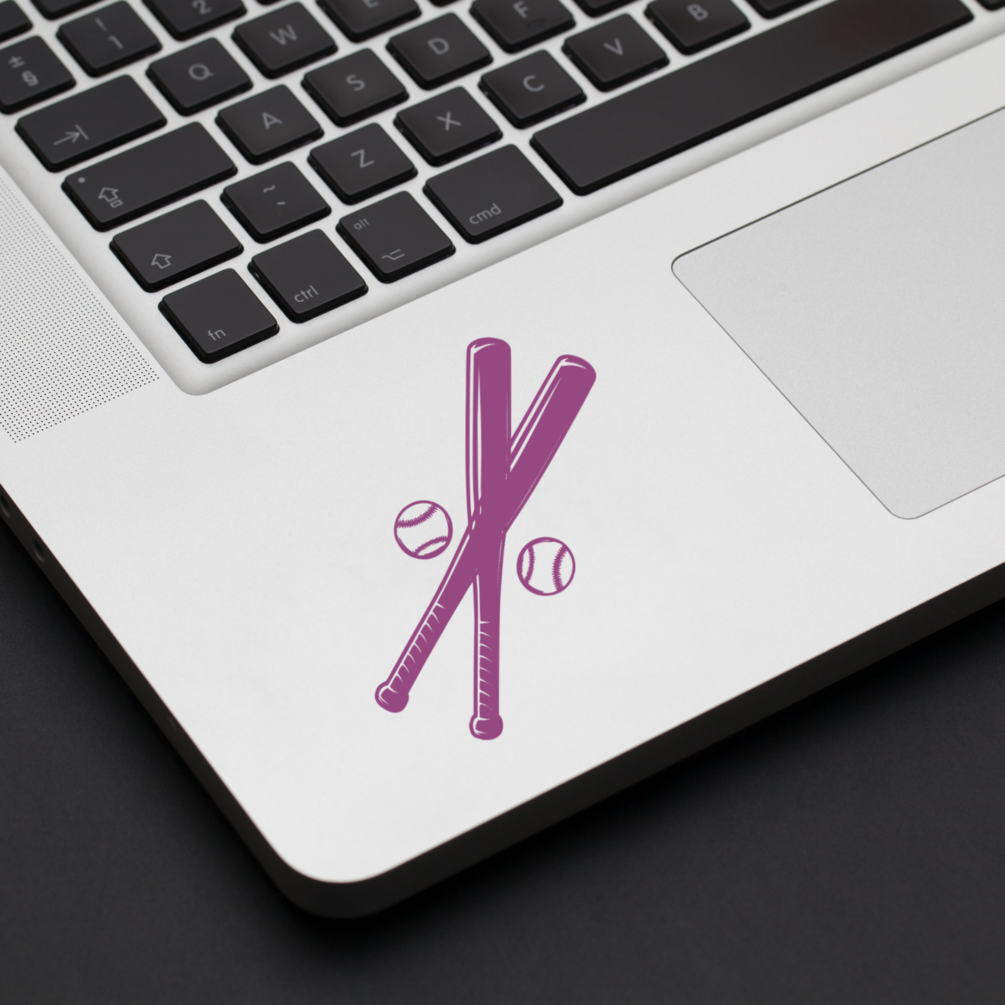 Crossed Baseball Bats with Balls Vinyl Decal