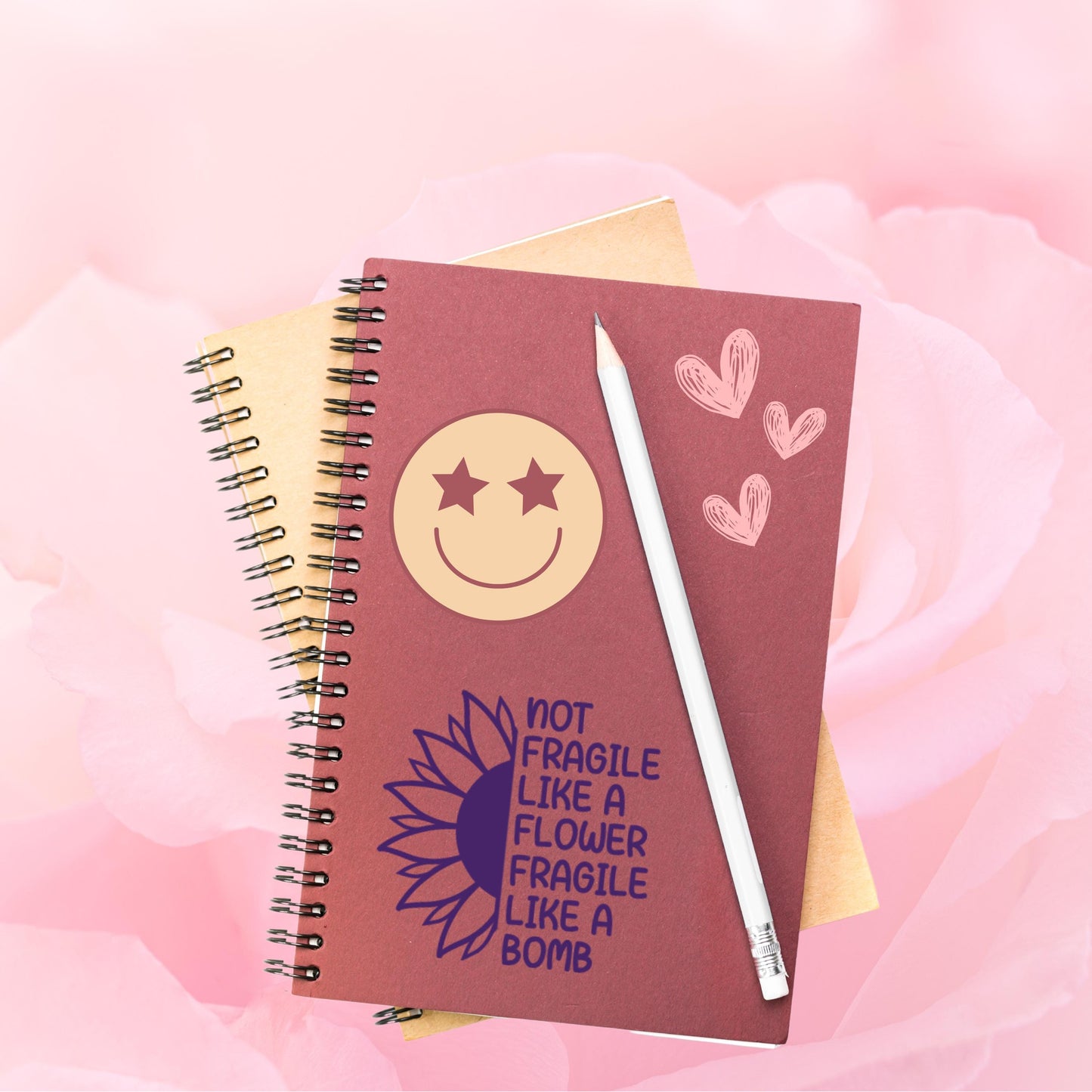 Fragile Like A Bomb Sunflower Vinyl Sticker Car Decal, Sassy Decal for Phone, Cute Laptop Decal, Water Bottles, Notebooks, Mugs, Journals