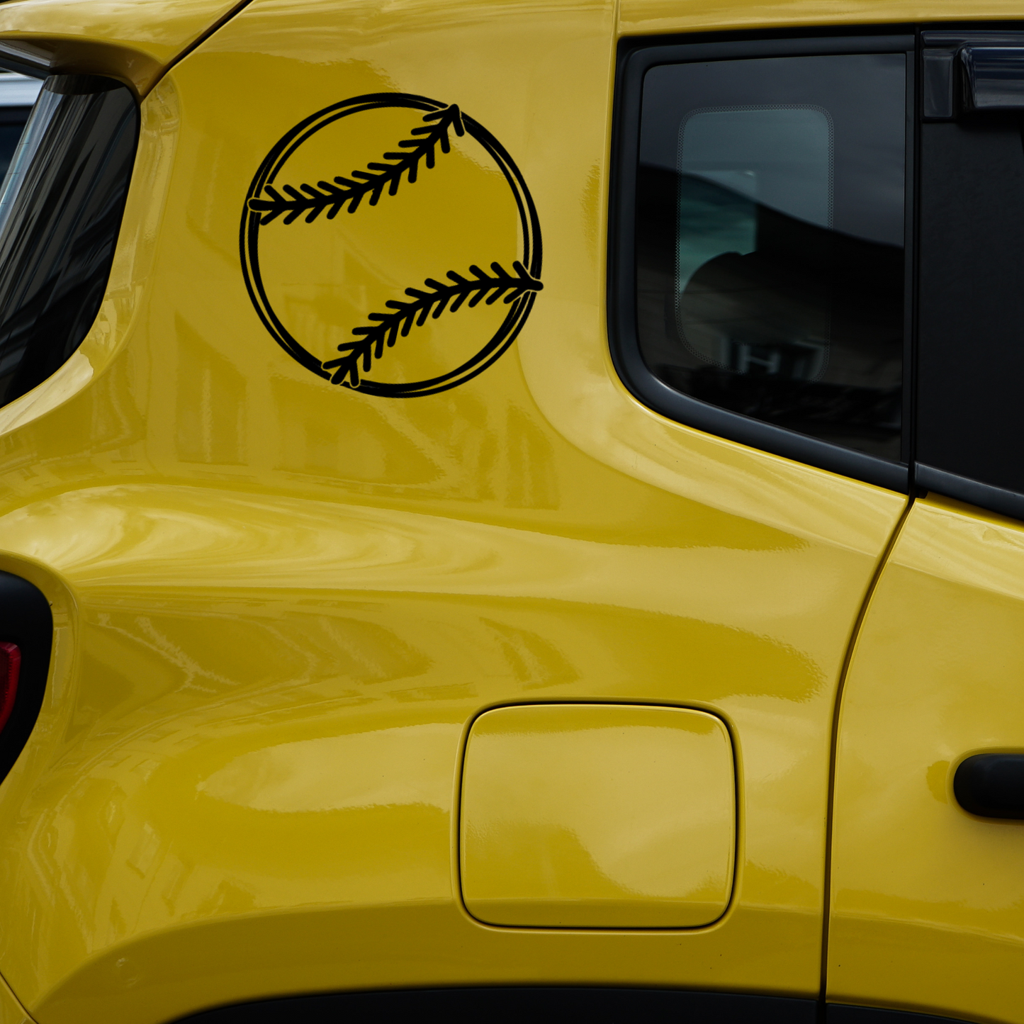 Minimalist Baseball Stitched Vinyl Decal