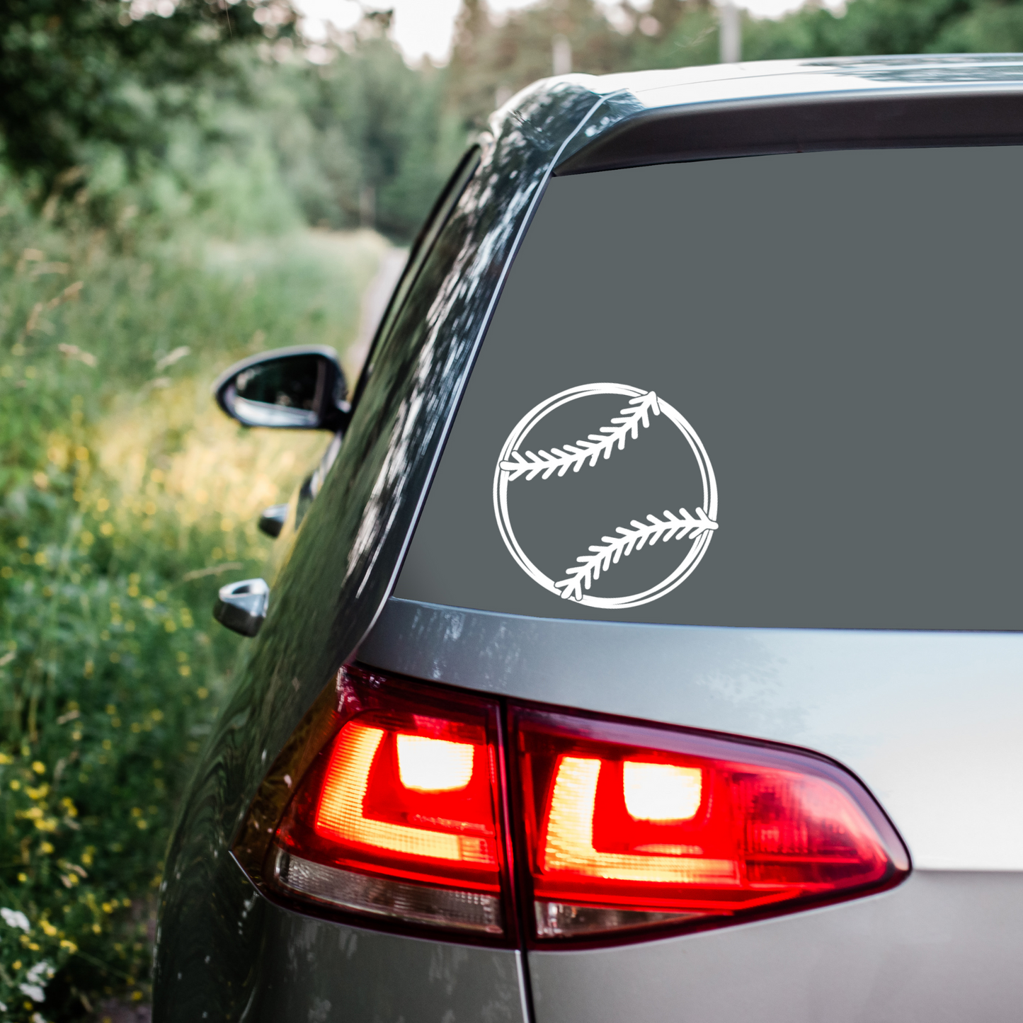 Minimalist Baseball Stitched Vinyl Decal