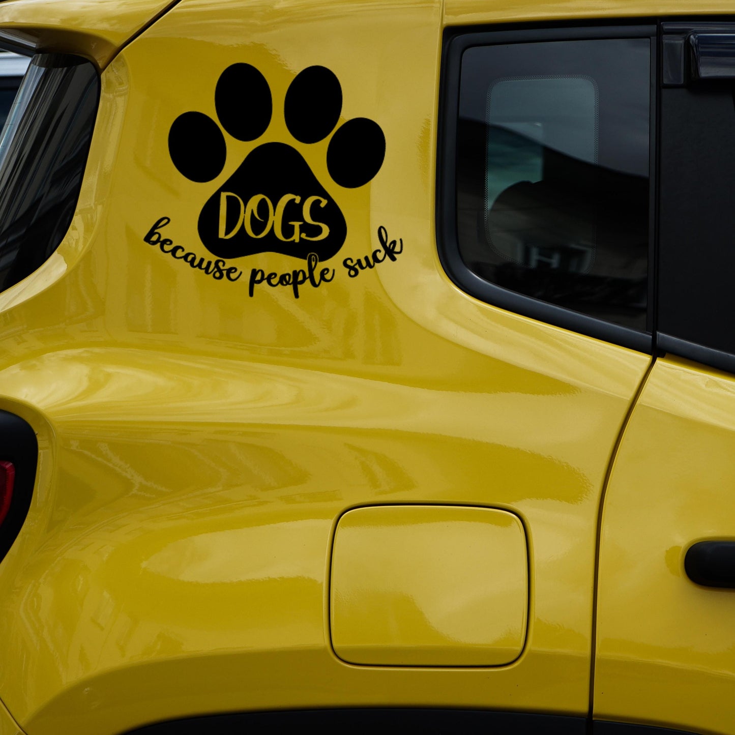 Dogs Because People Suck Vinyl Decal, Paw Print Decal, Car Decals, Sassy Decals for Laptops, Tumblers, Wall Art, Notebooks, Journals