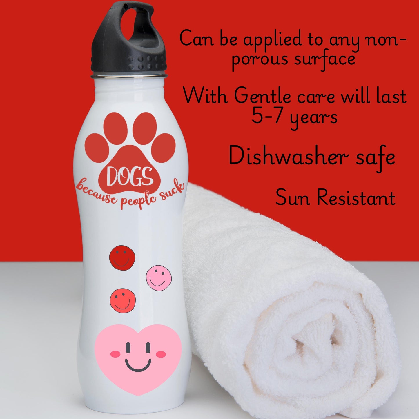 Dogs Because People Suck Vinyl Decal, Paw Print Decal, Car Decals, Sassy Decals for Laptops, Tumblers, Wall Art, Notebooks, Journals