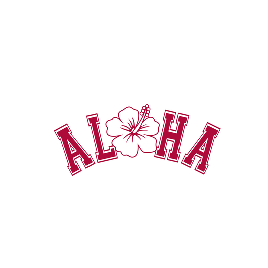 Aloha with Hibiscus Decal