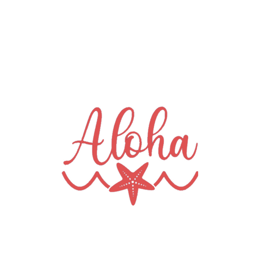 Aloha with Starfish Vinyl Decal