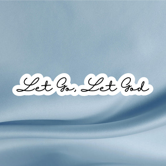 a picture of a blue background with the words let go let go